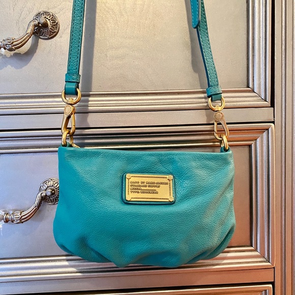 Marc By Marc Jacobs Handbags - Marc Jacobs teal green crossbody gold zipper bag